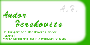 andor herskovits business card